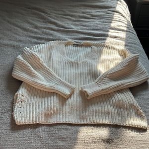 Everlane cotton off white sweater